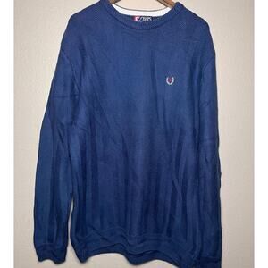 🔵 Chaps Ralph Lauren 👕 Embroidered Crest Knit Sweater – L